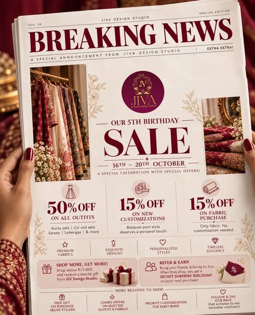 JIVA fifth birthday sale announcement